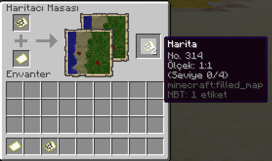 Minecraft Haritacı Masası Kullanımı